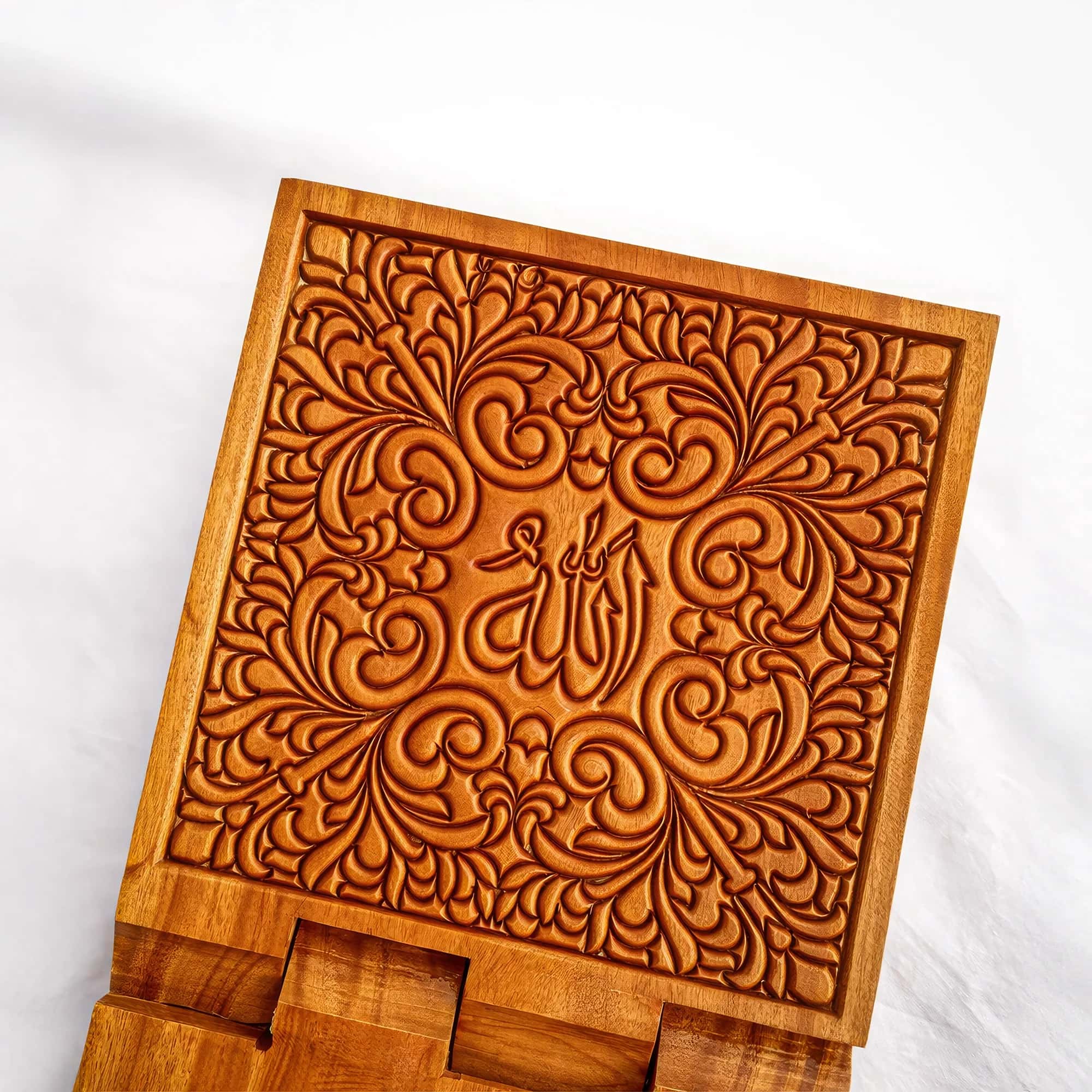 Allahu Premium Best Mahogany Wooden Quran Rehal (কাঠের রেহাল) thumbnail 4