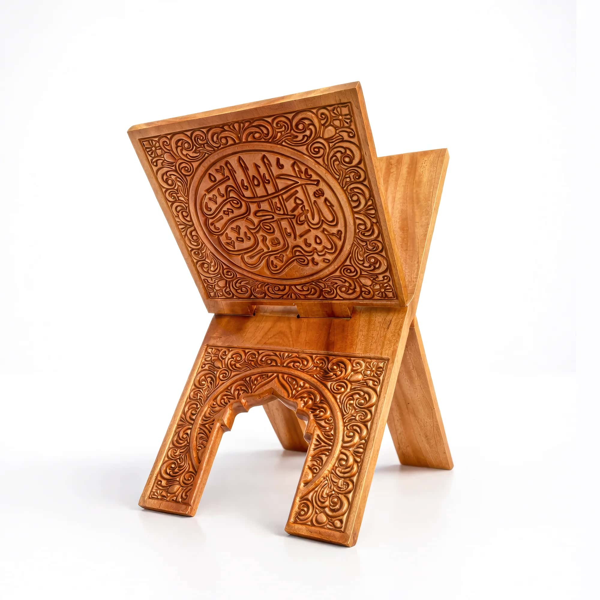Bismillah Calligraphy Mahogany Best Wooden Quran Rehal (কাঠের রেহাল) thumbnail 3