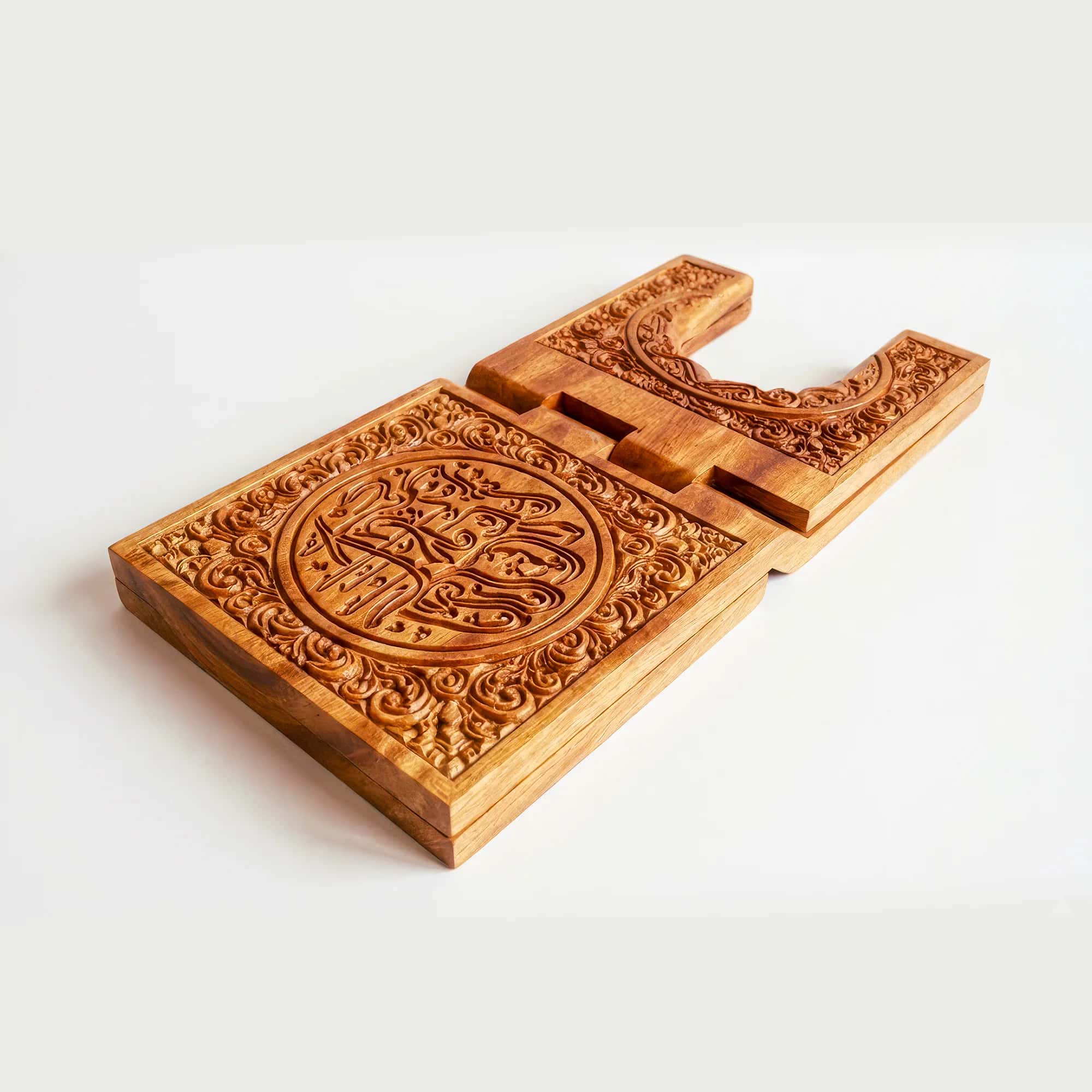 Bismillah Calligraphy Mahogany Best Wooden Quran Rehal (কাঠের রেহাল) thumbnail 4