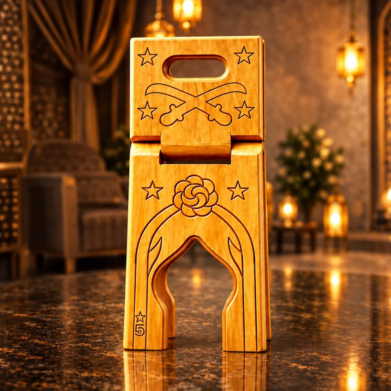 Sword Rose Classic Best Wooden Quran Rehal (কাঠের রেহাল) thumbnail 1