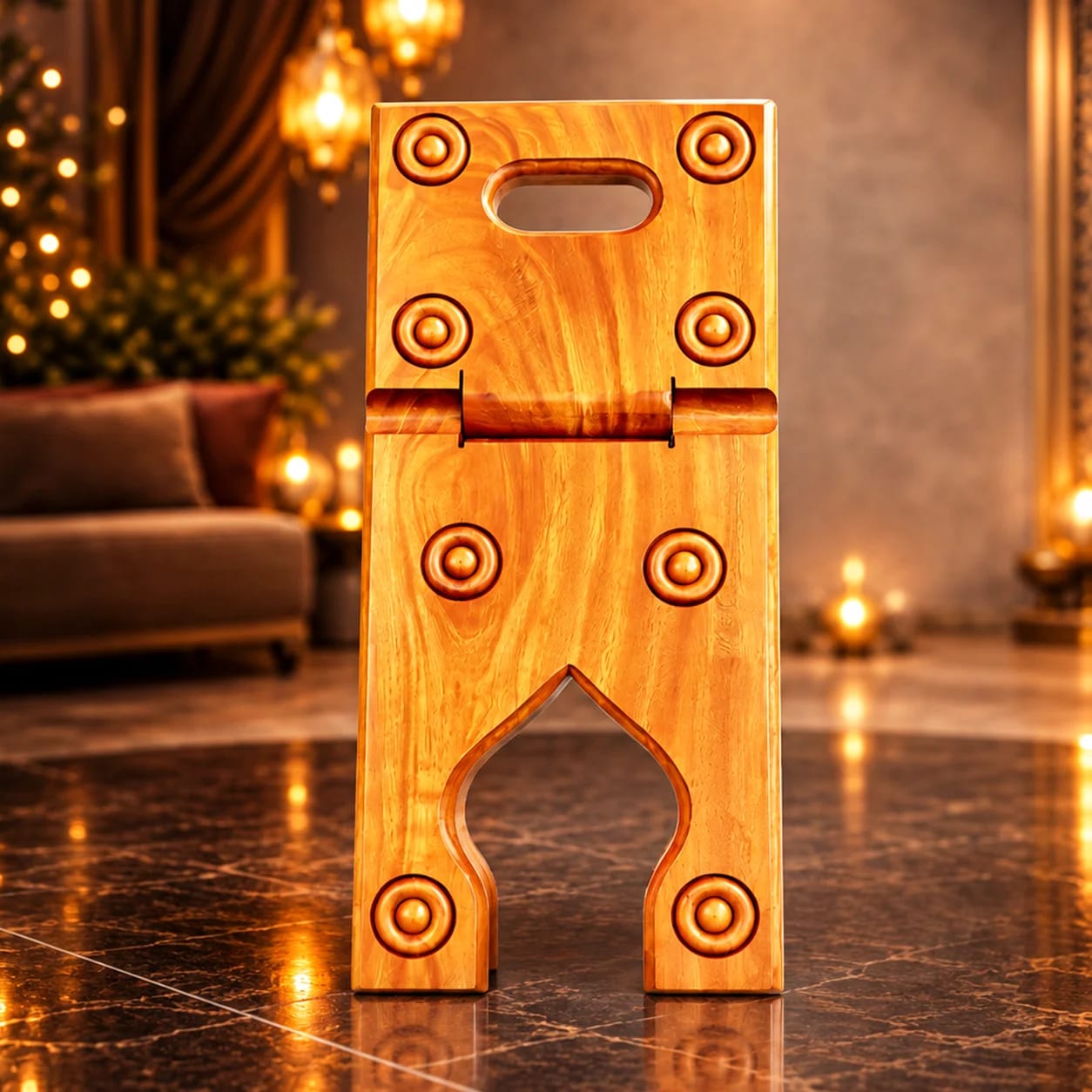 Circle Design Foldable Best Wooden Quran Rehal (কাঠের রেহাল)