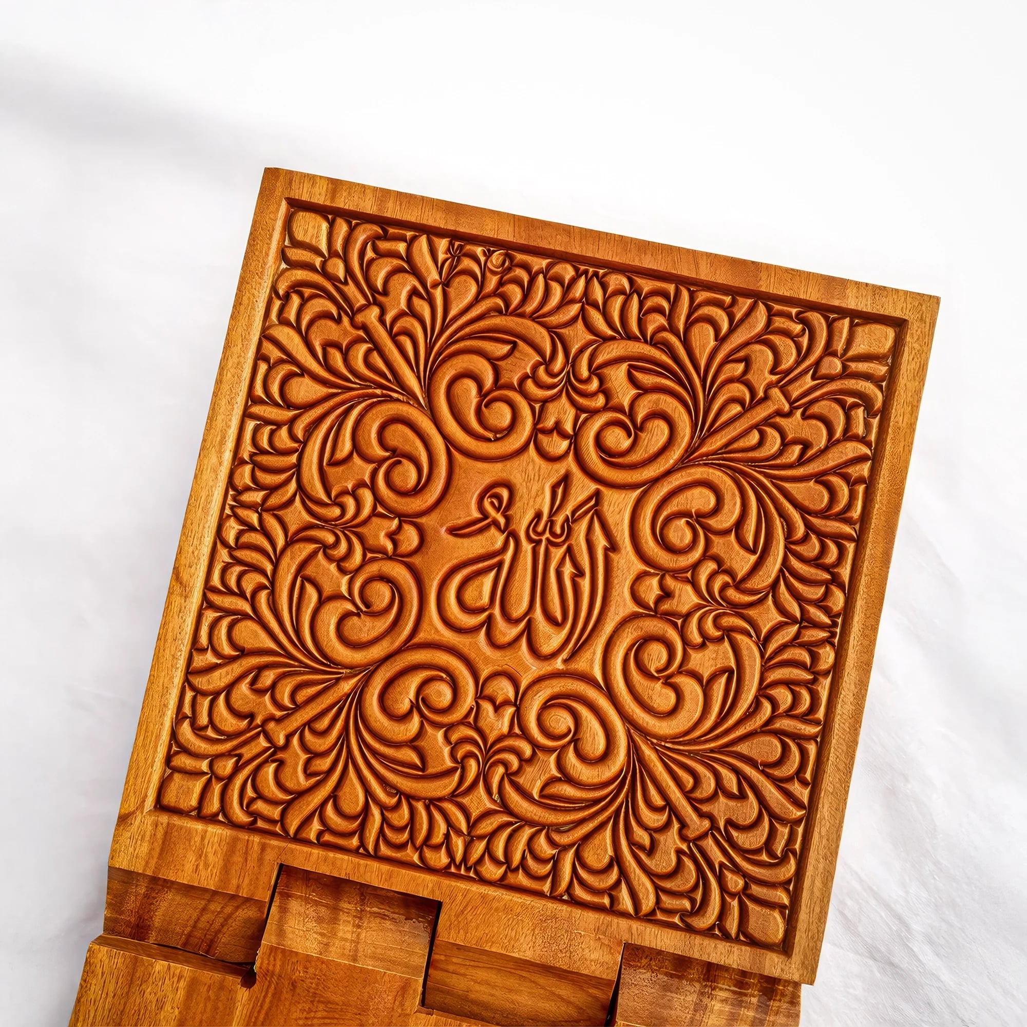Allahu Premium Best Mahogany Wooden Quran Rehal (কাঠের রেহাল) - image 4