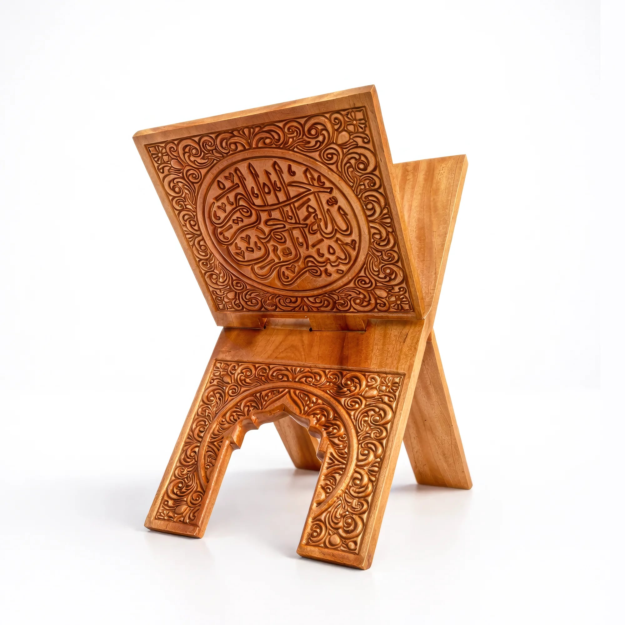 Bismillah Calligraphy Mahogany Best Wooden Quran Rehal (কাঠের রেহাল) - image 3