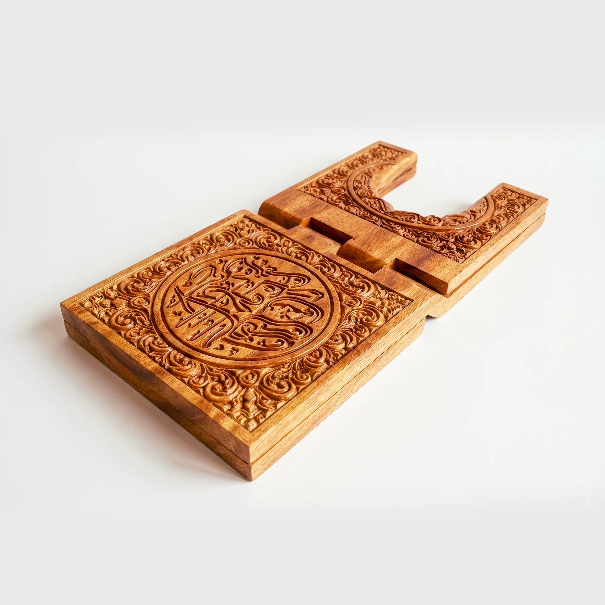 Bismillah Calligraphy Mahogany Best Wooden Quran Rehal (কাঠের রেহাল) - image 4